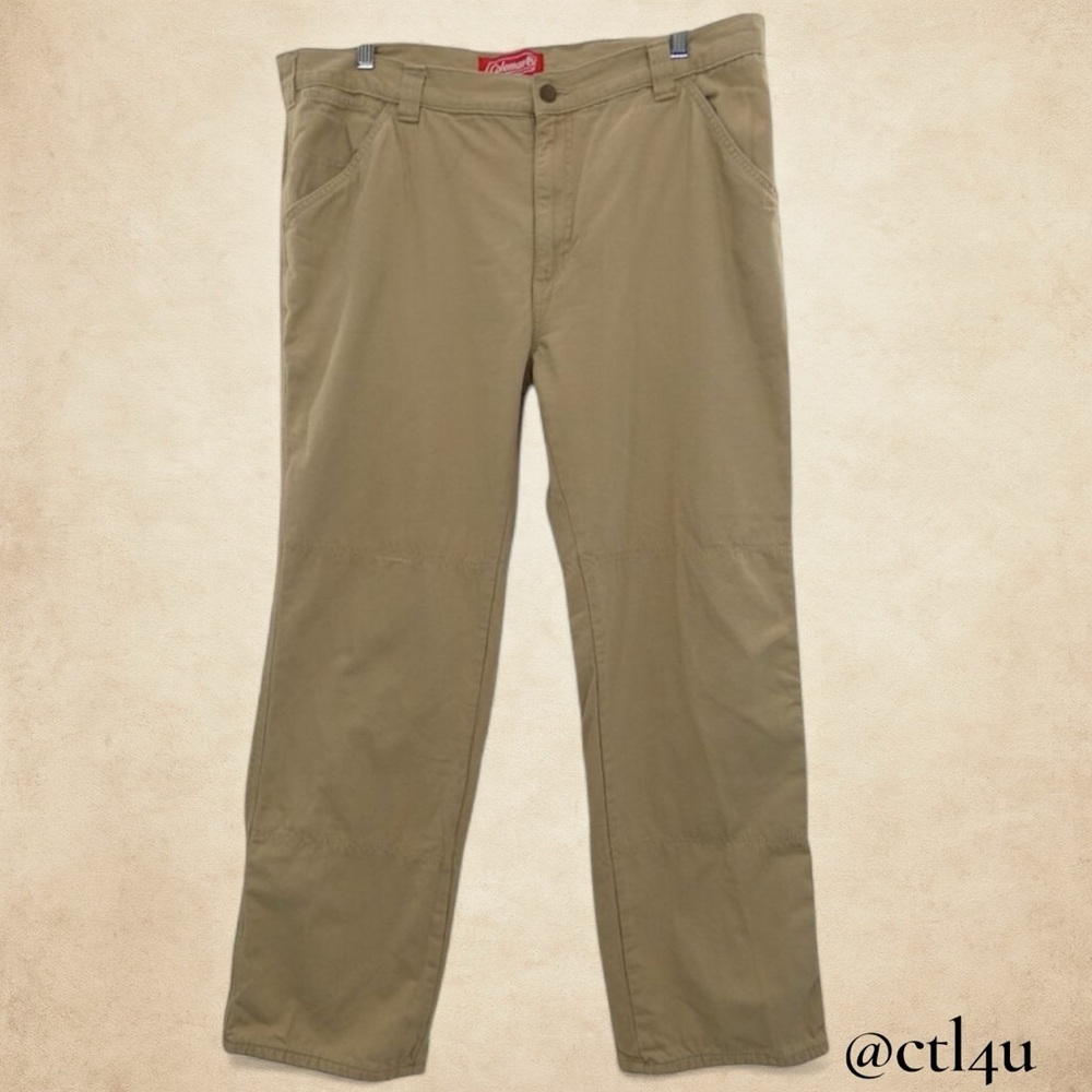 Coleman Gorpcore Outdoor Cabincore Khaki Flannel Lined Pants Men’s 36x30
